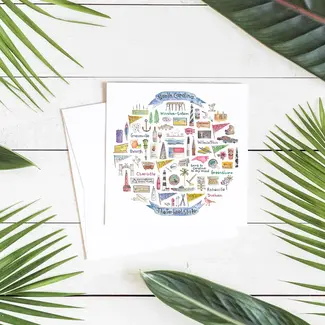 Green Blanky Studio North Carolina Icon Watercolor Notecard