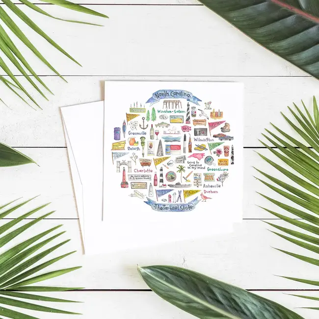 Green Blanky Studio North Carolina Icon Watercolor Notecard