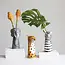 Hand-Painted Stoneware Cheetah Vase
