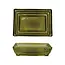 Olive Green Pressed Glass Soap Dish