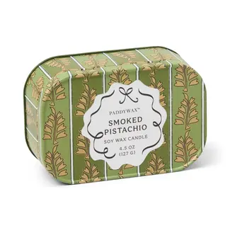 Cherie Printed Tin Candle - Smoked Pistachio