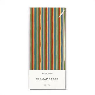 Red Cap Tissue Paper (5 sheets) - Colorful Stripe