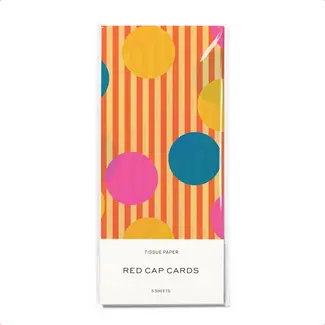 Red Cap Tissue Paper (5 sheets) - Polka Dots