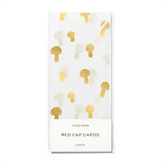 Red Cap Tissue Paper (5 sheets) - Tiny Mushrooms