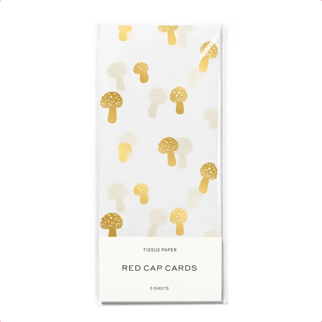 Red Cap Tissue Paper (5 sheets) - Tiny Mushrooms