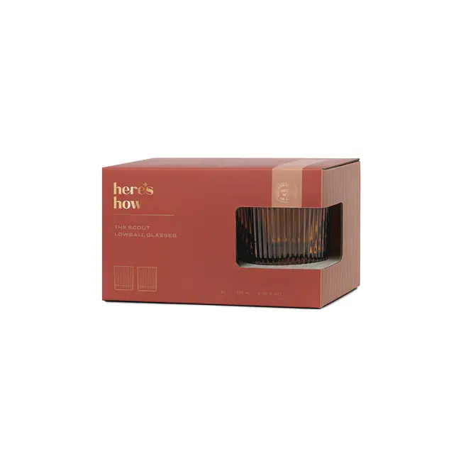 Scout Lowball Glass - Amber (Set of 2)