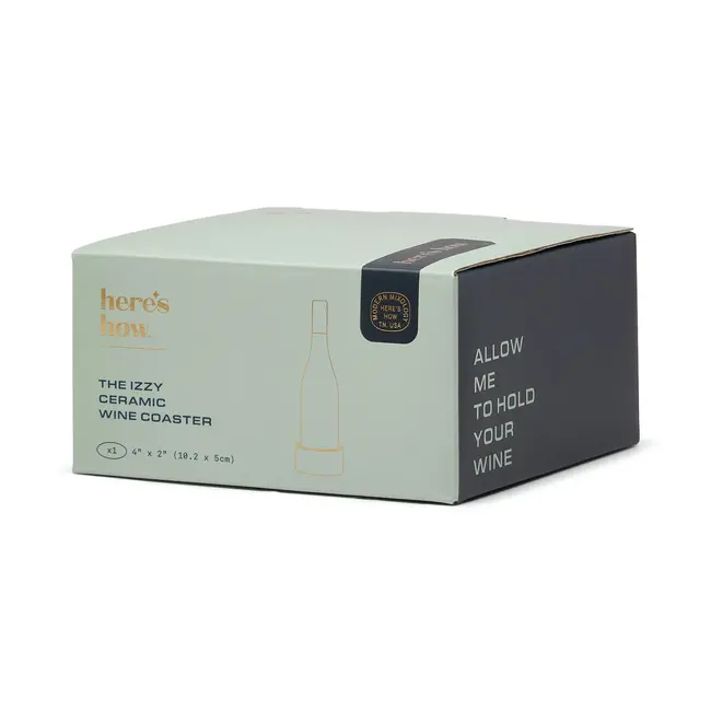 Izzy Wine Bottle Coaster - Blue + Green Stripe