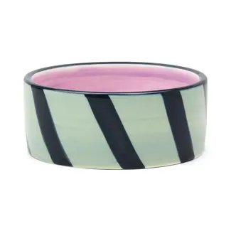 Izzy Wine Bottle Coaster - Blue + Green Stripe