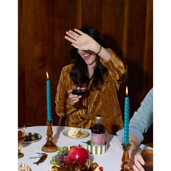 Izzy Wine Coaster - Green Stripe