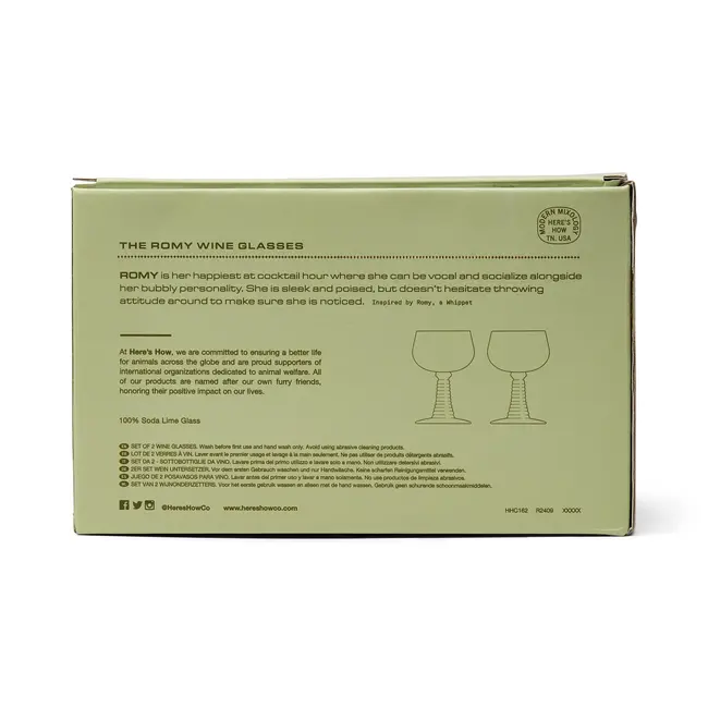 Romy Wine Glass - Olive (Set of 2)