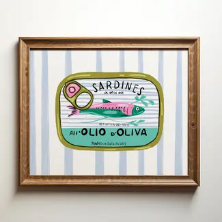Tara Reed Sardine Can w/Stripes Art Print 8x10