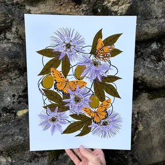Needlebone Passionflower Print 11x14