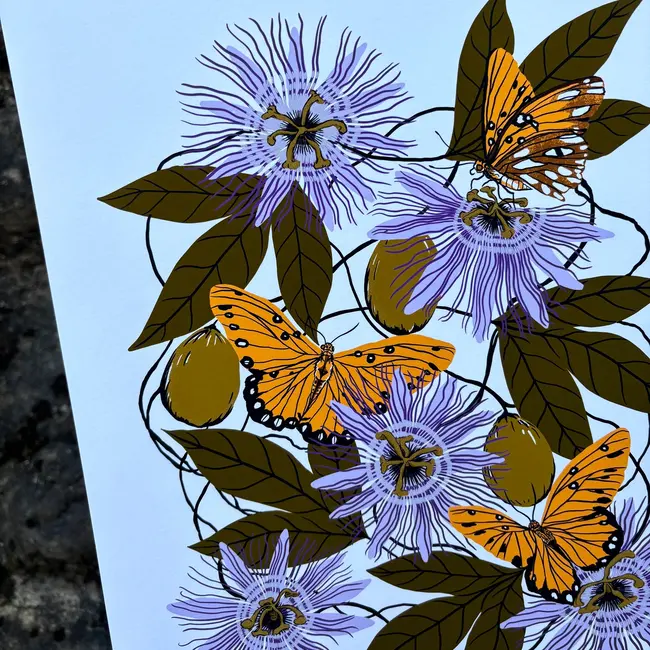 Needlebone Passionflower Print 11x14