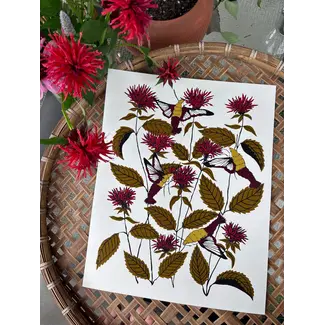 Needlebone Bee Balm Print 11x14