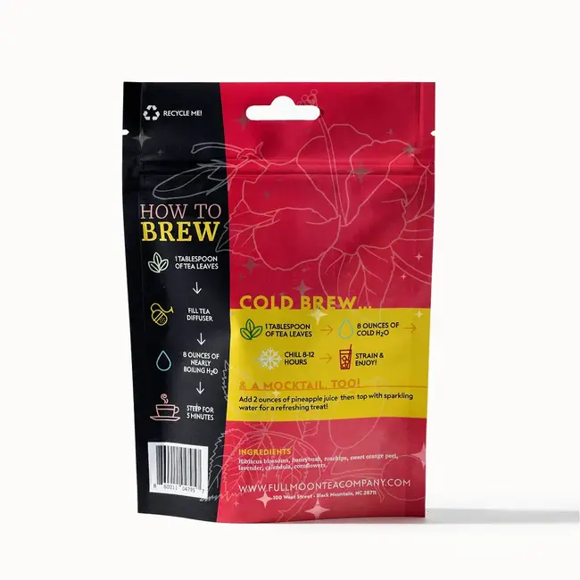 Full Moon Tea Company Hibiscus Lavender Loose Leaf Tea