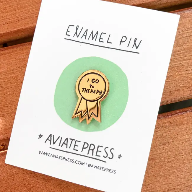 Aviate Press I Go To Therapy Enamel Pin