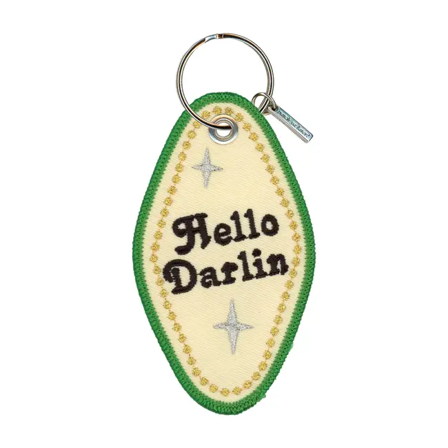 Hello Darlin Embroidered Keychain