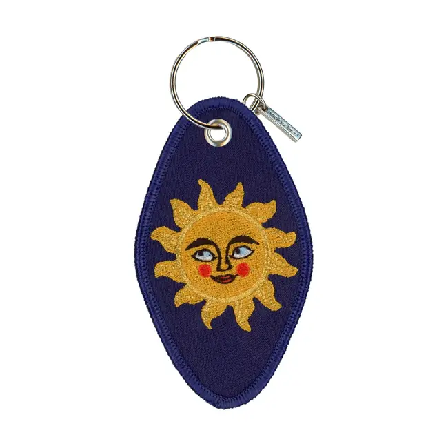 Sun & Moon Embroidered Keychain