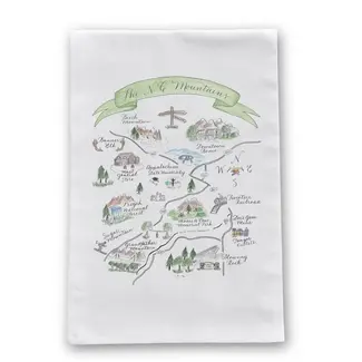 The Write Occasion Calligraphy NC Mountains Map Tea Towel The Write Occasion Calligraphy NC Mountains Map Tea Towel