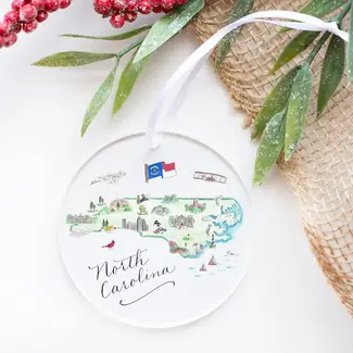 The Write Occasion Calligraphy North Carolina Acrylic Ornament The Write Occasion Calligraphy North Carolina Acrylic Ornament