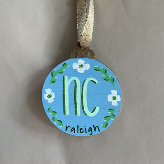 Goose Designworks NC Dogwood Ornament - Blue