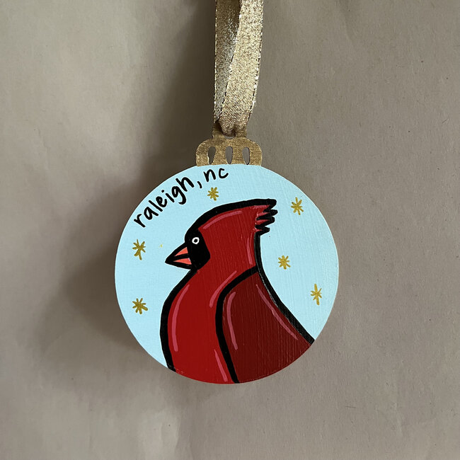 Goose Designworks Cardinal Ornament - Light Blue