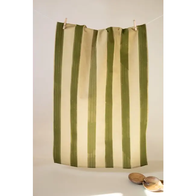 Lindy Stark Designs Olive Stripe Tea Towel