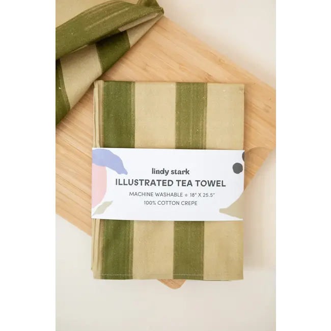 Lindy Stark Designs Olive Stripe Tea Towel