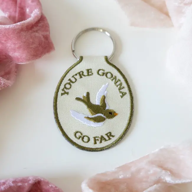 Lindy Stark Designs You're Gonna Go Far Embroidered Keychain