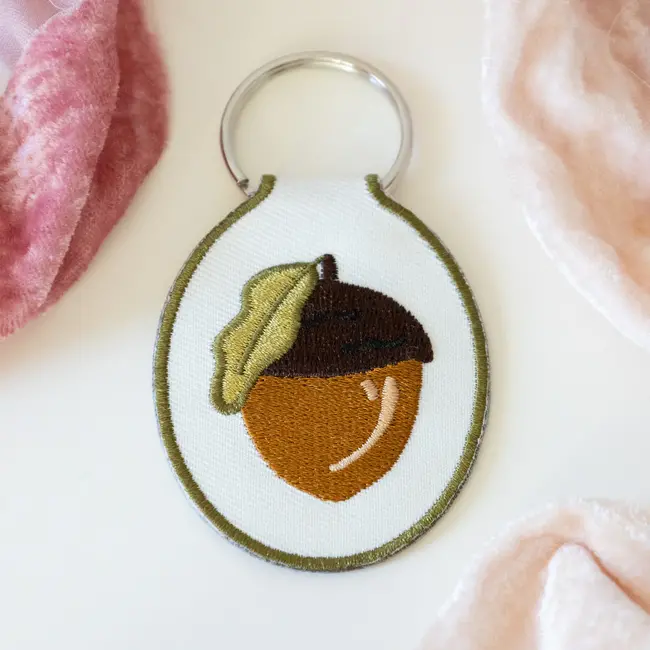 Lindy Stark Designs Acorn Embroidered Keychain