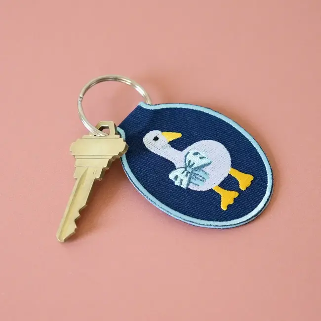 Lindy Stark Designs Duck Embroidered Keychain