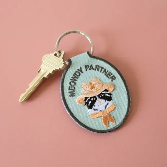 Lindy Stark Designs Meowdy Partner Embroidered Keychain