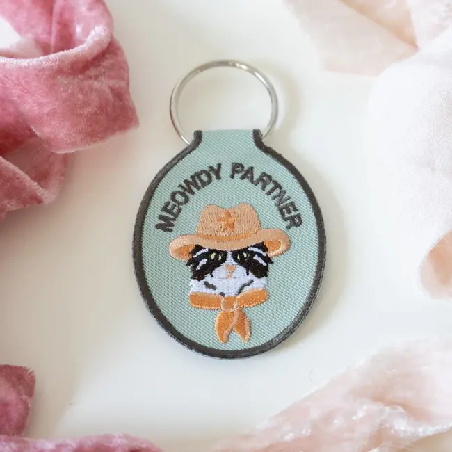 Lindy Stark Designs Meowdy Partner Embroidered Keychain