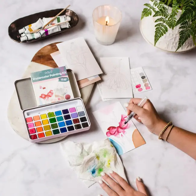 Retro Christmas Watercolor Painting Kit