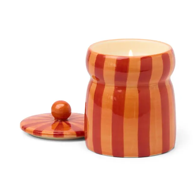 Spiced Apple Candle - Striped Cabana Red/Coral