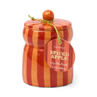 Spiced Apple Candle - Striped Cabana Red/Coral