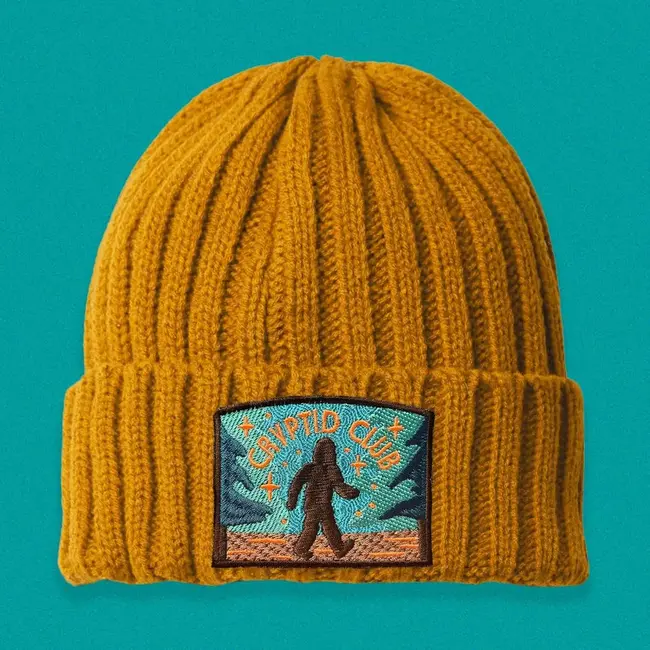 Bigfoot Cryptid Club Cable Knit Beanie (Mustard)