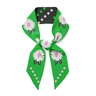Twilly Ribbon Scarf - White Flower