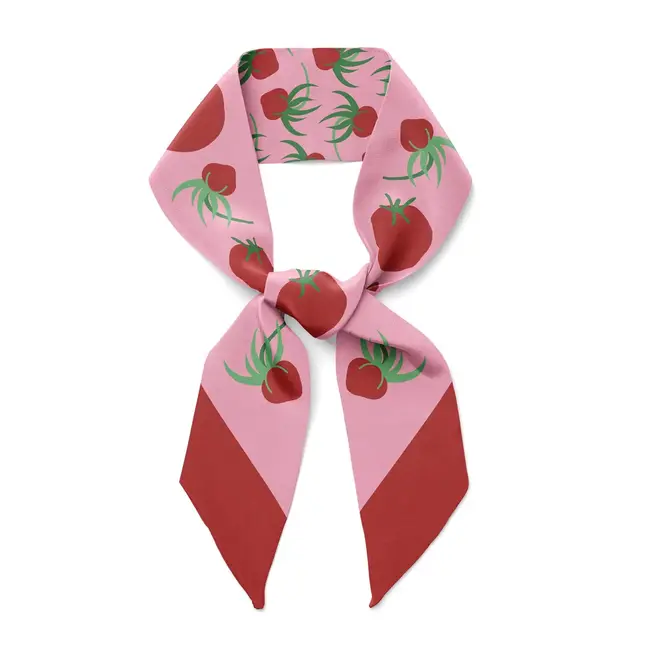 Twilly Ribbon Scarf - Tomatoes