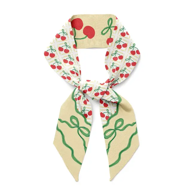 Twilly Ribbon Scarf - Cherry