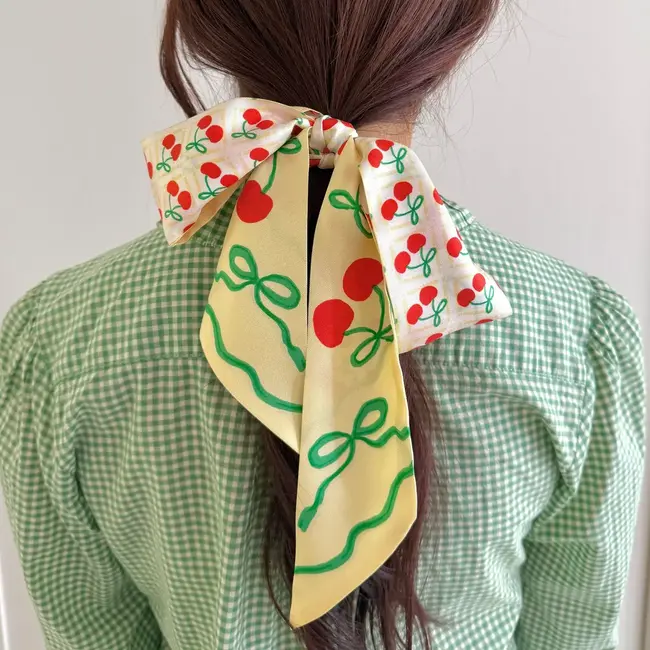 Twilly Ribbon Scarf - Cherry