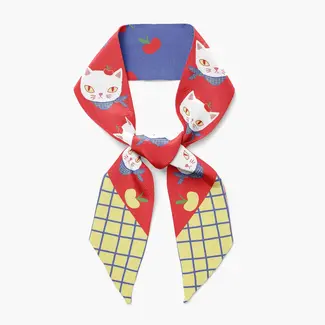 Twilly Ribbon Scarf - Apple Cat