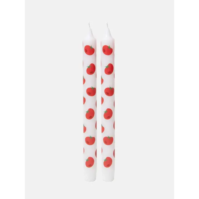 Tomato Taper Candles Set of 2