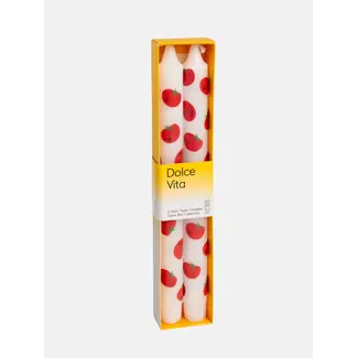 Tomato Taper Candles Set of 2