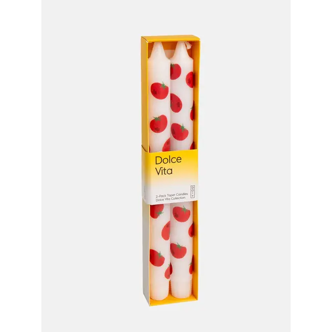 Tomato Taper Candles Set of 2