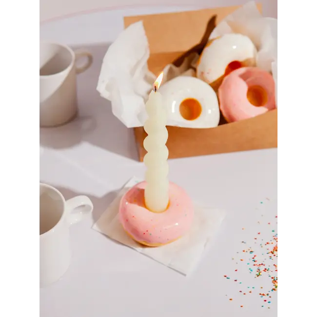 Pink Donut Candle Holder