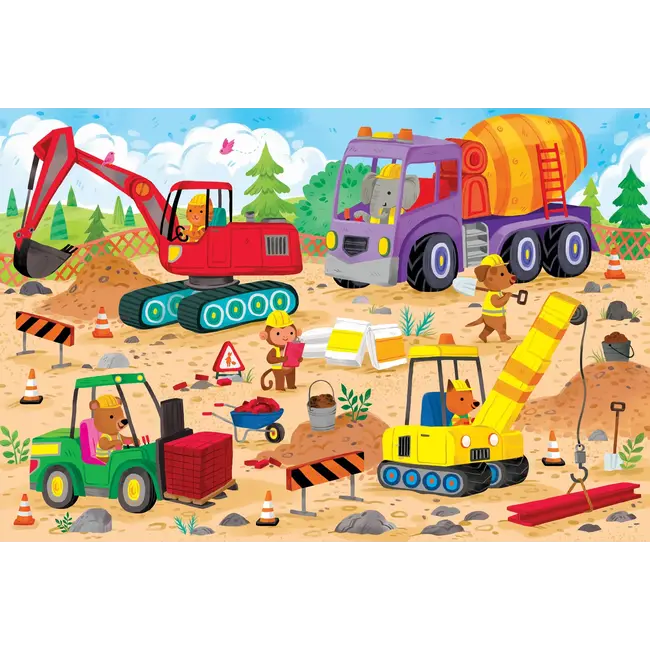 Construction Site Kid's Floor Puzzle 48 Piece