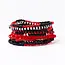Gameday Stretch Bracelet Stack - Red + Black