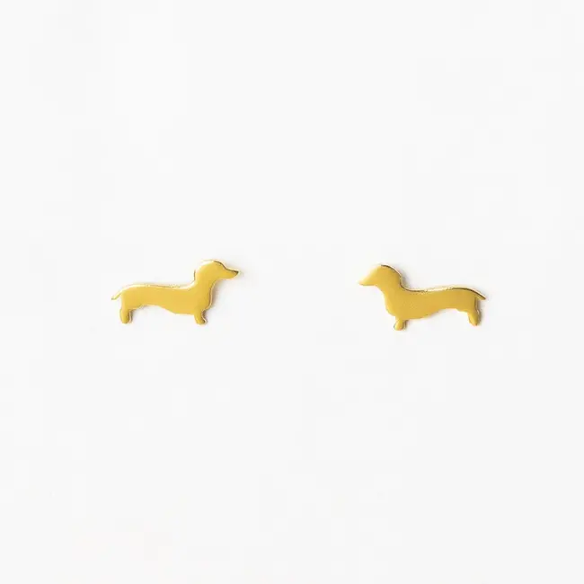 Alice Brass Dachshund Post Earrings