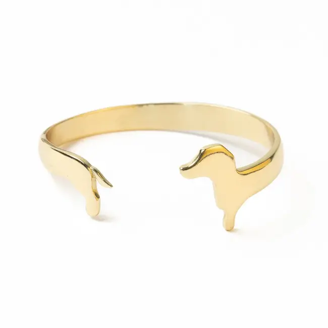 Abigail Brass Dachshund Cuff Bracelet